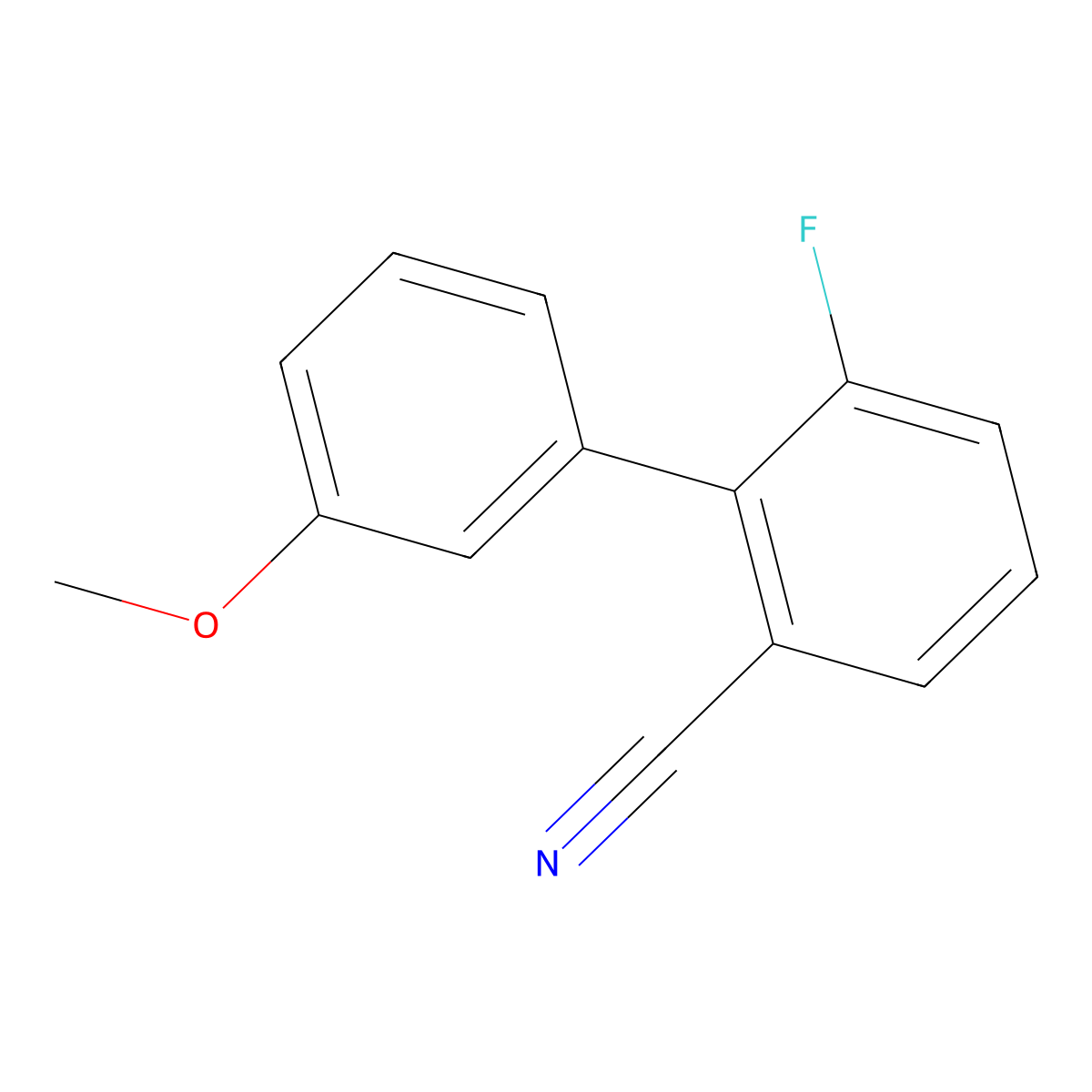 6-Fluoro-3'-methoxy-[1,1'-biphenyl]-2-carbonitrile molecular structure, CAS 3078396-38-7