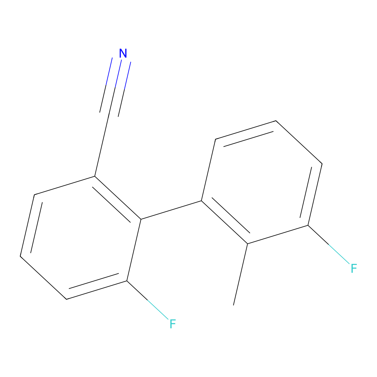 3',6-Difluoro-2'-methyl-[1,1'-biphenyl]-2-carbonitrile molecular structure, CAS 3078396-40-1