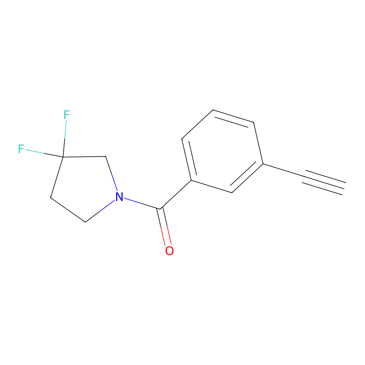 (3,3-Difluoropyrrolidin-1-yl)(3-ethynylphenyl)methanone molecular structure, CAS 3078397-94-8