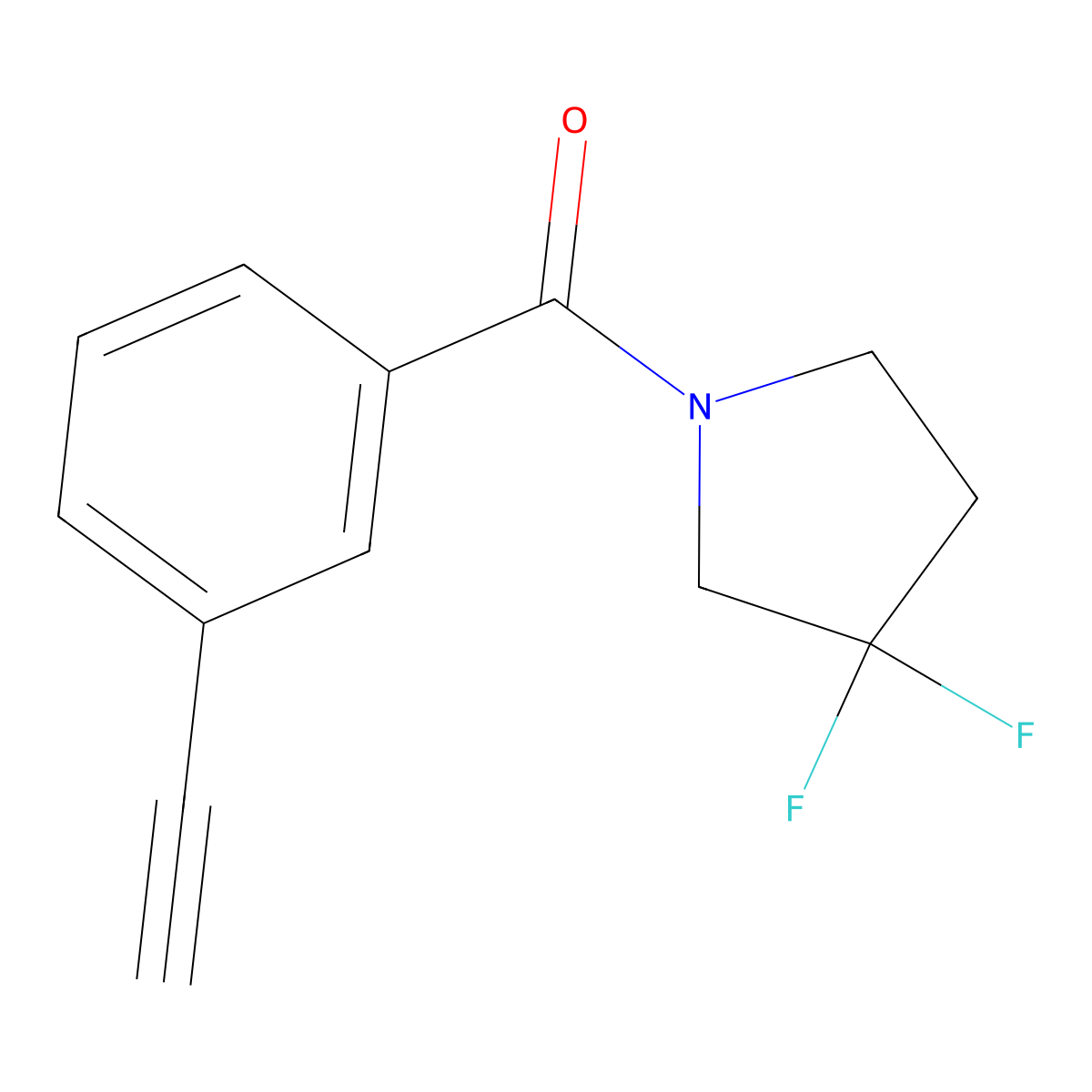 (3,3-Difluoropyrrolidin-1-yl)(3-ethynylphenyl)methanone molecular structure, CAS 3078397-94-8