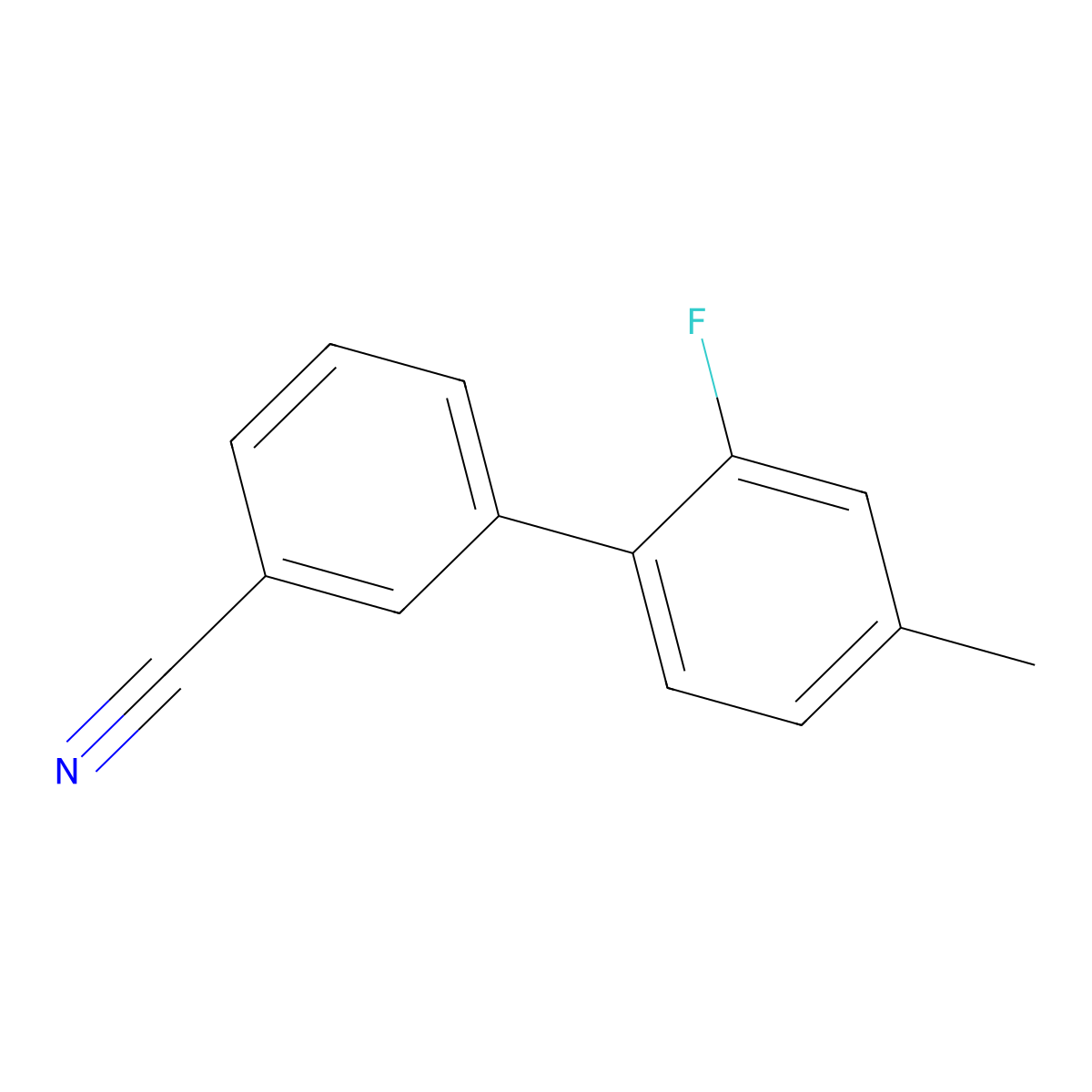 2'-Fluoro-4'-methyl-[1,1'-biphenyl]-3-carbonitrile molecular structure, CAS 3078402-92-0