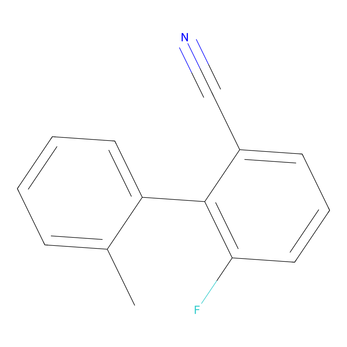 6-Fluoro-2'-methyl-[1,1'-biphenyl]-2-carbonitrile molecular structure, CAS 3078410-22-4