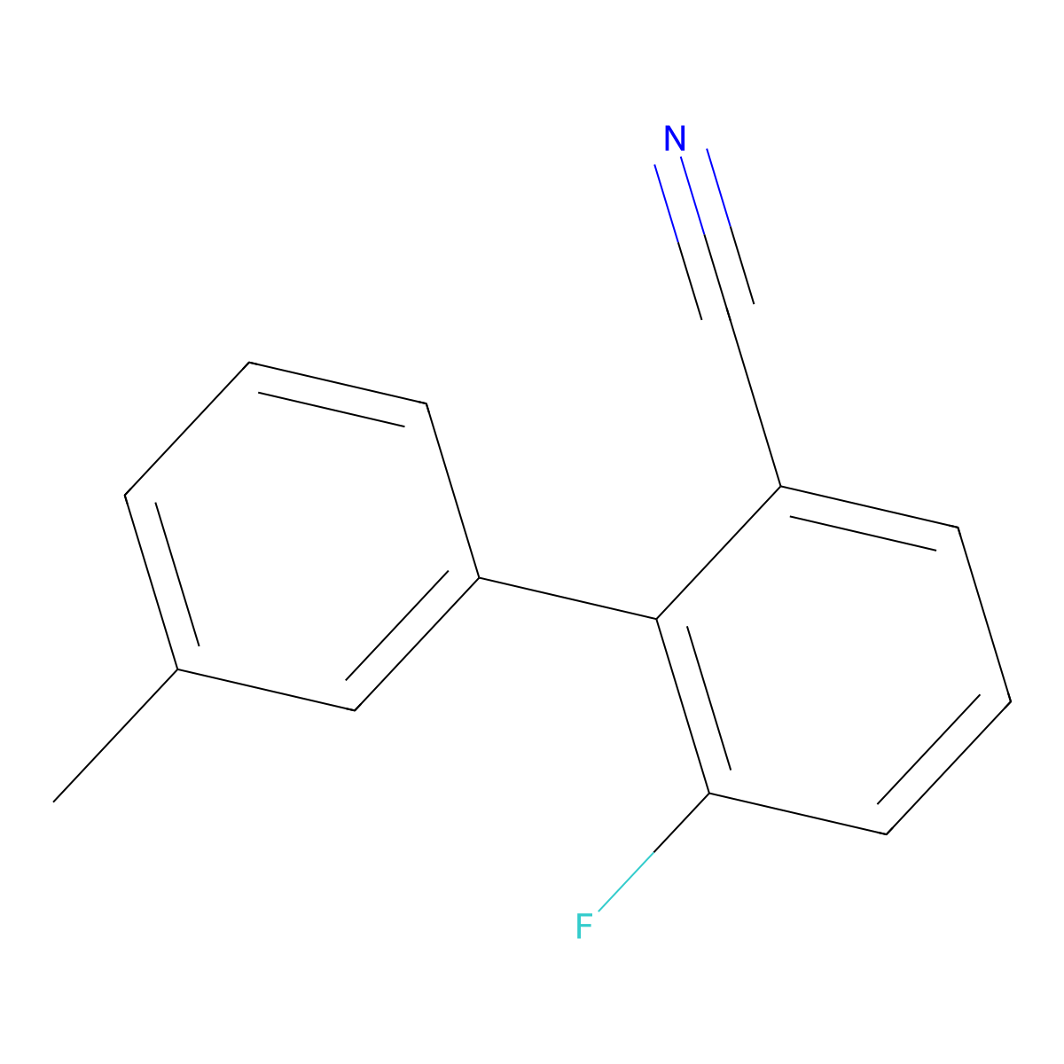 6-Fluoro-3'-methyl-[1,1'-biphenyl]-2-carbonitrile molecular structure, CAS 3078410-27-9