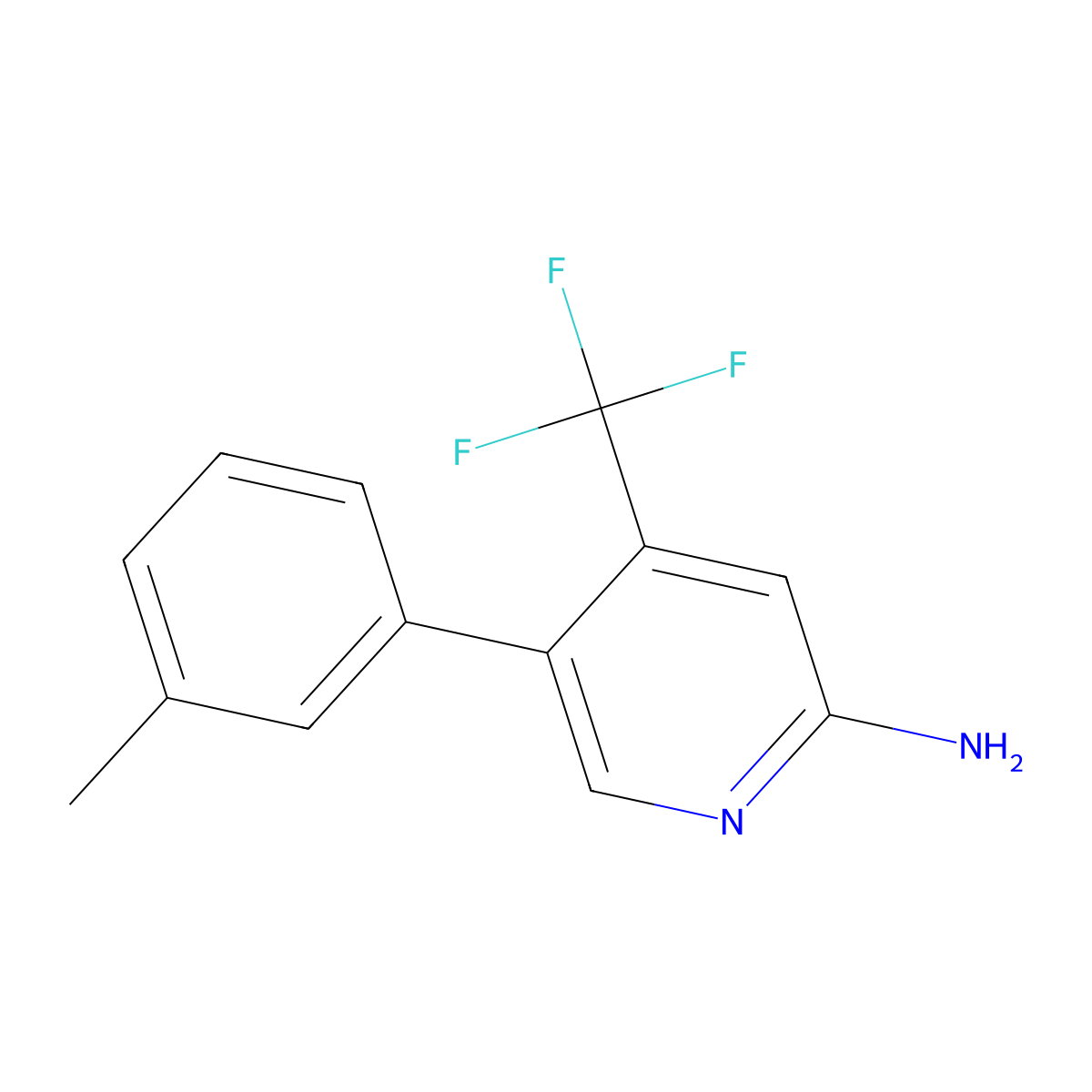 5-(m-Tolyl)-4-(trifluoromethyl)pyridin-2-amine molecular structure, CAS 3078444-22-8