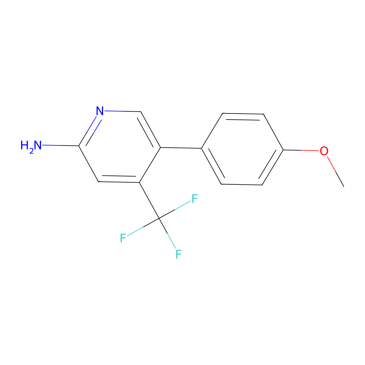 5-(4-Methoxyphenyl)-4-(trifluoromethyl)pyridin-2-amine molecular structure, CAS 3078444-31-9