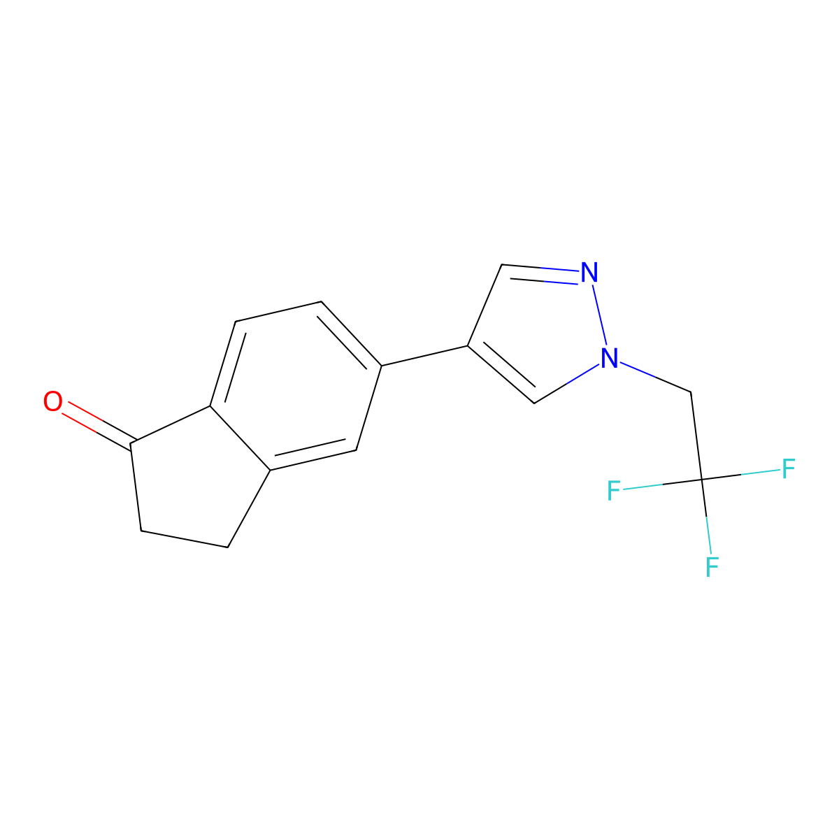 5-(1-(2,2,2-Trifluoroethyl)-1H-pyrazol-4-yl)-2,3-dihydro-1H-inden-1-one molecular structure, CAS 3078444-88-6