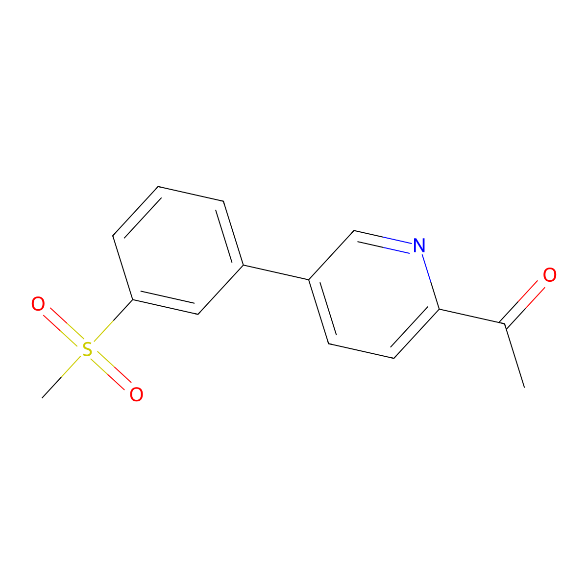1-(5-(3-(Methylsulfonyl)phenyl)pyridin-2-yl)ethanone molecular structure, CAS 3078449-08-5