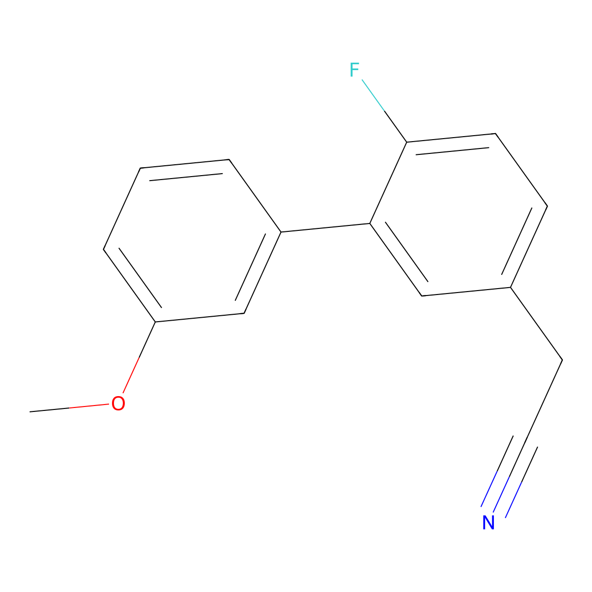 2-(6-Fluoro-3'-methoxy-[1,1'-biphenyl]-3-yl)acetonitrile molecular structure, CAS 3078451-48-3
