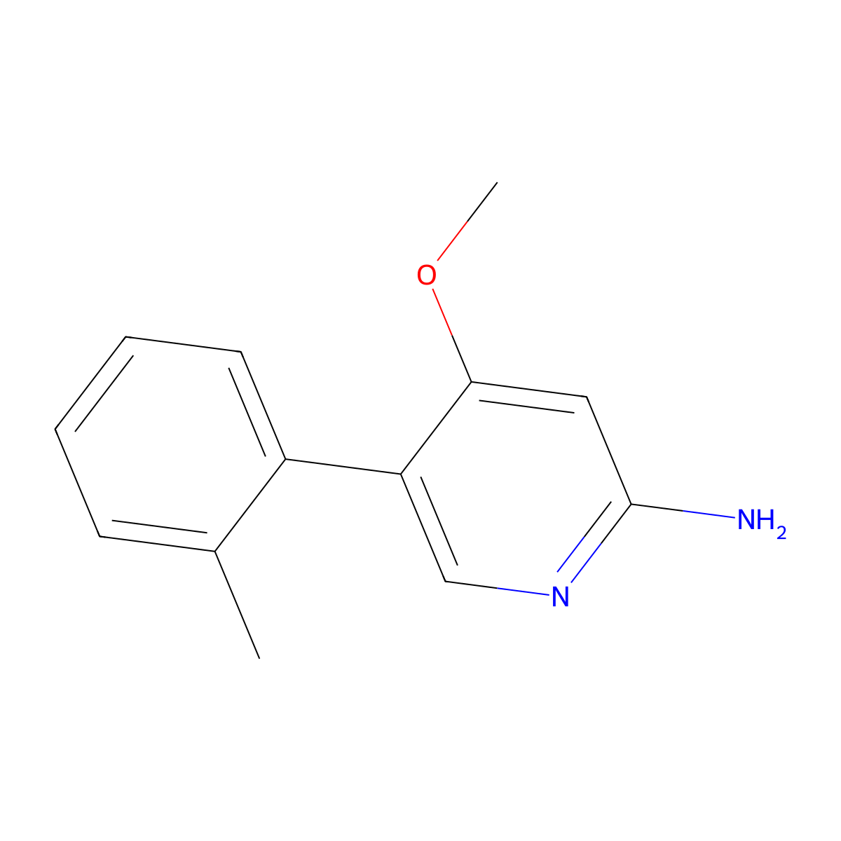 4-Methoxy-5-(o-tolyl)pyridin-2-amine molecular structure, CAS 3078451-93-8