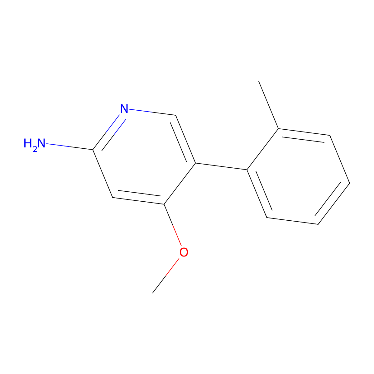 4-Methoxy-5-(o-tolyl)pyridin-2-amine molecular structure, CAS 3078451-93-8