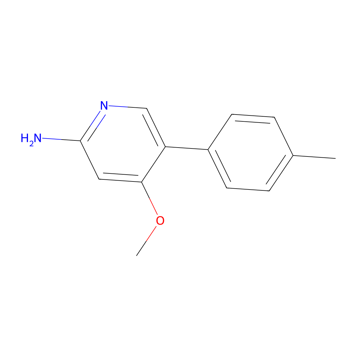 4-Methoxy-5-(p-tolyl)pyridin-2-amine molecular structure, CAS 3078451-99-4