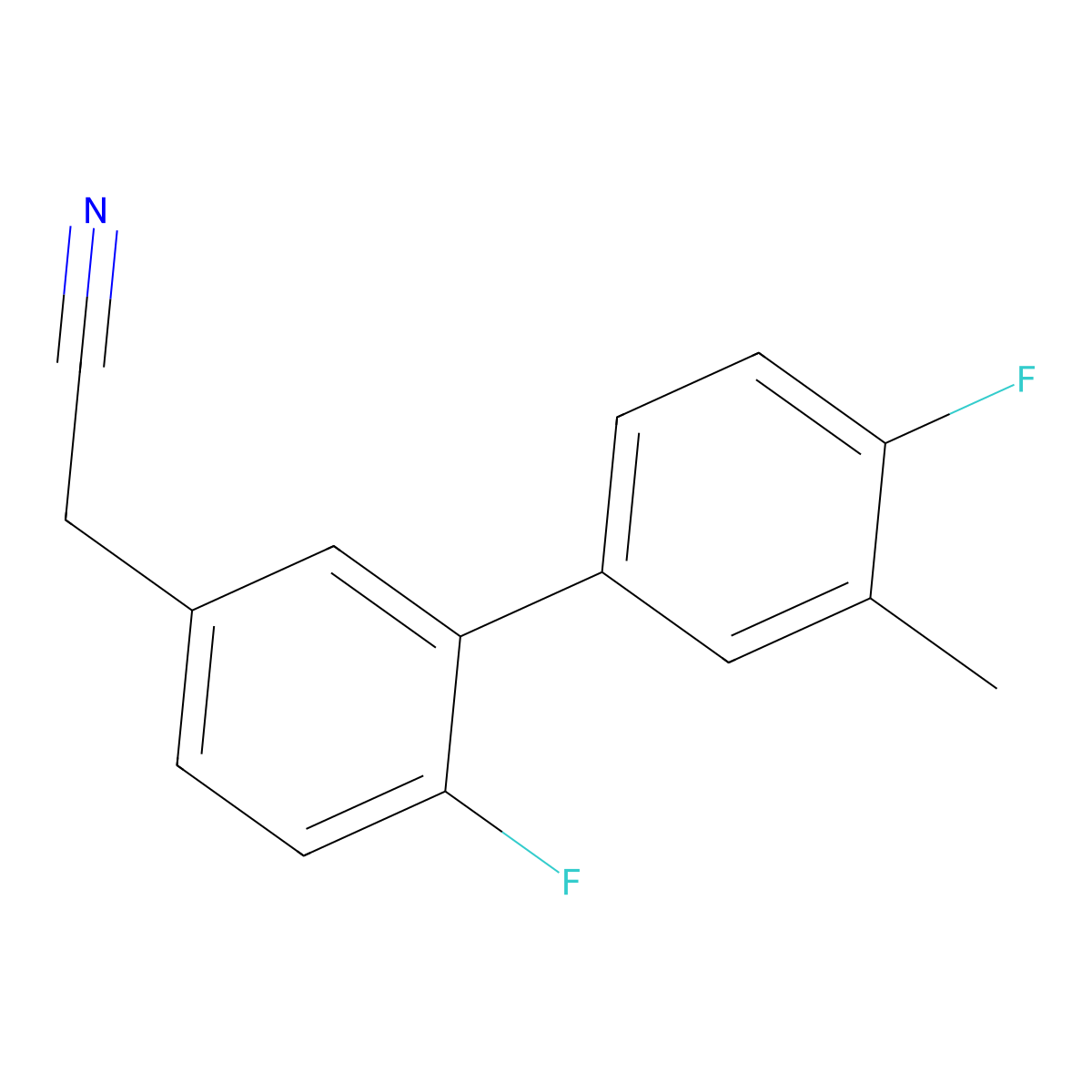 2-(4',6-Difluoro-3'-methyl-[1,1'-biphenyl]-3-yl)acetonitrile molecular structure, CAS 3078456-39-7