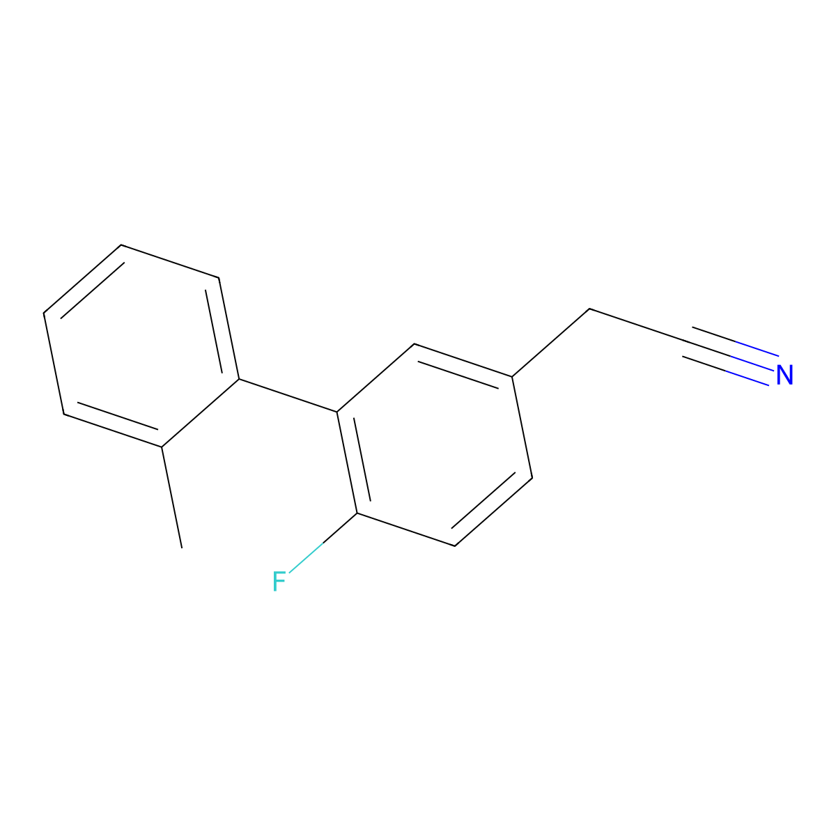 2-(6-Fluoro-2'-methyl-[1,1'-biphenyl]-3-yl)acetonitrile molecular structure, CAS 3078459-37-4