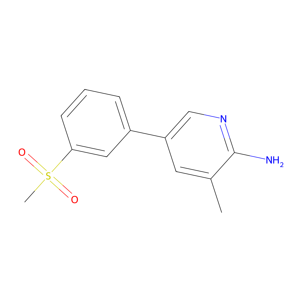 3-Methyl-5-(3-(methylsulfonyl)phenyl)pyridin-2-amine molecular structure, CAS 3078465-33-2