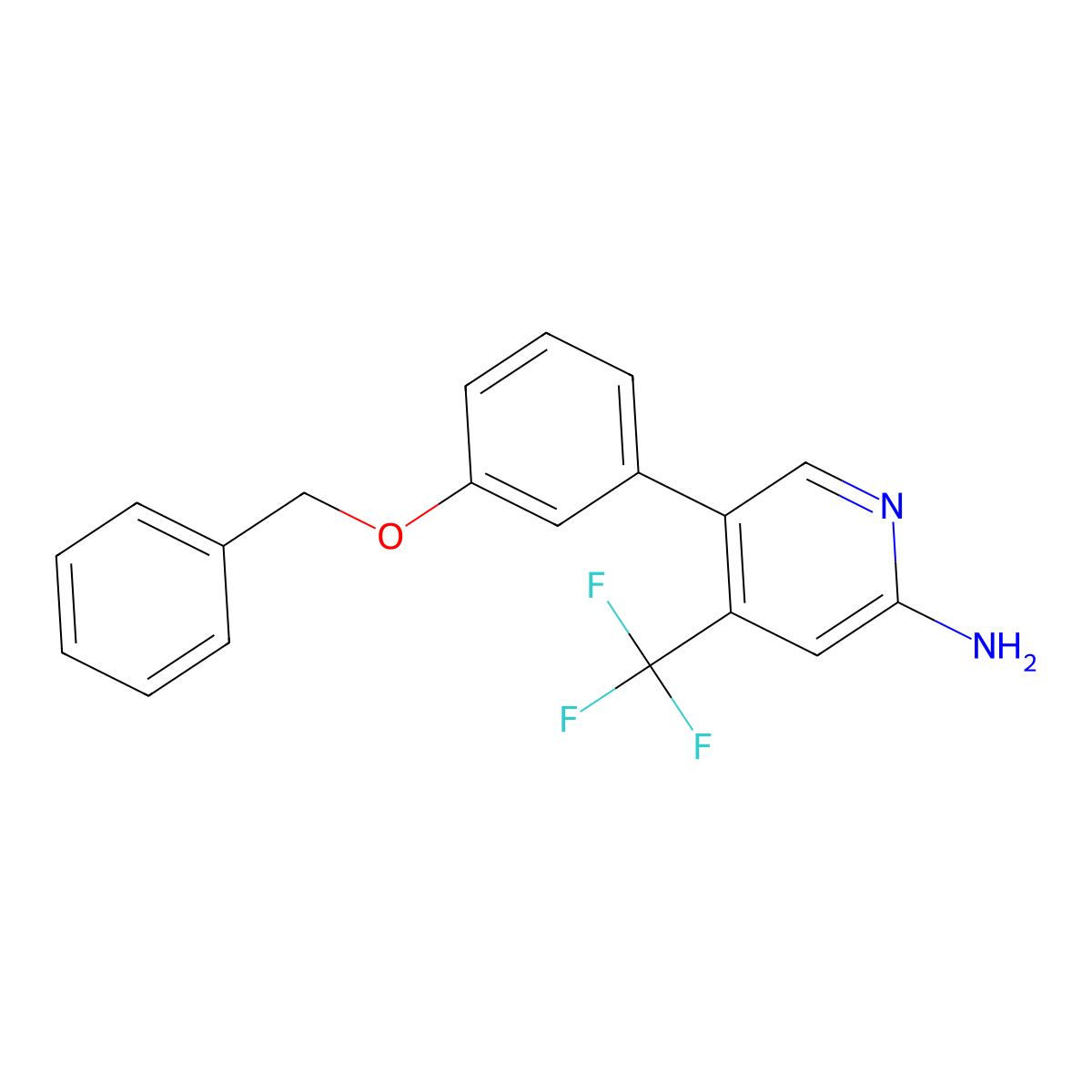 5-(3-(Benzyloxy)phenyl)-4-(trifluoromethyl)pyridin-2-amine molecular structure, CAS 3078465-41-2