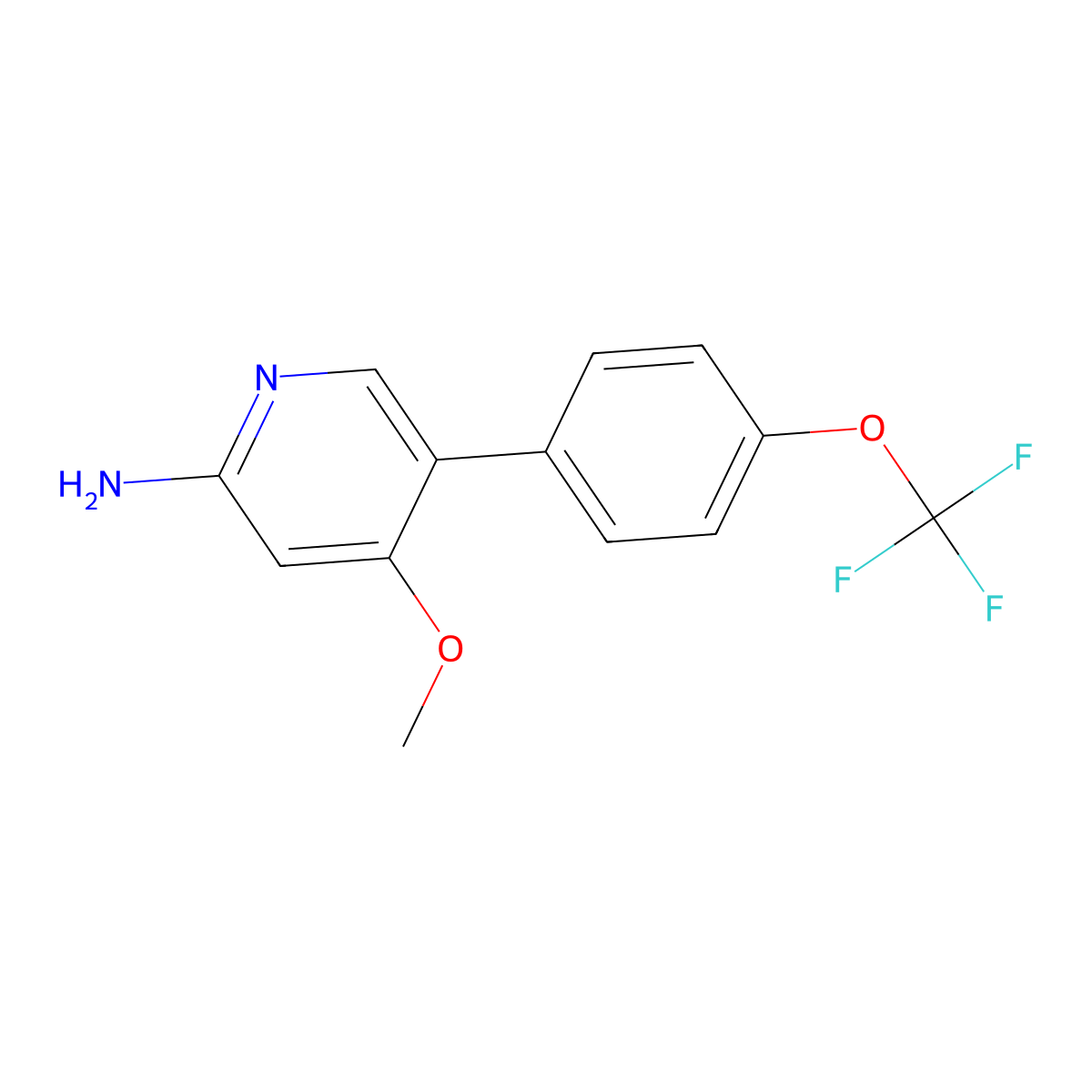 4-Methoxy-5-(4-(trifluoromethoxy)phenyl)pyridin-2-amine molecular structure, CAS 3078474-42-4