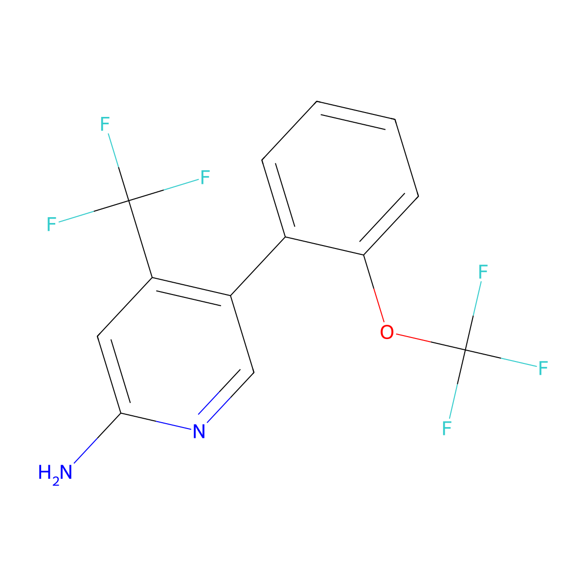 5-(2-(Trifluoromethoxy)phenyl)-4-(trifluoromethyl)pyridin-2-amine molecular structure, CAS 3078474-43-5
