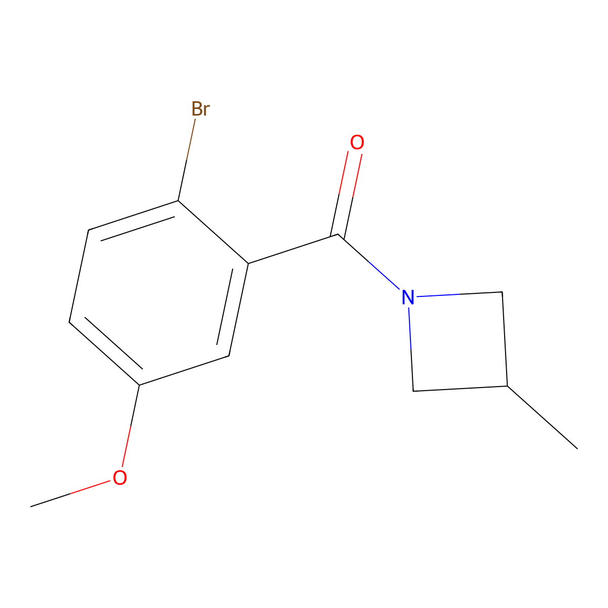 (2-Bromo-5-methoxyphenyl)(3-methylazetidin-1-yl)methanone molecular structure, CAS 3078474-67-3