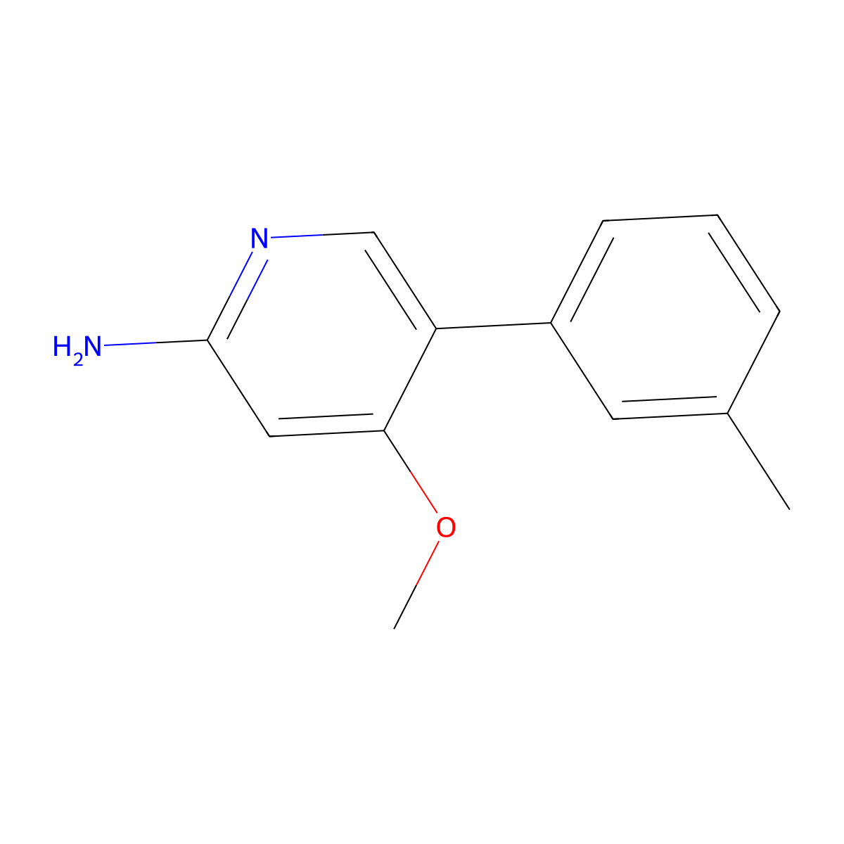 4-Methoxy-5-(m-tolyl)pyridin-2-amine molecular structure, CAS 3078475-49-4