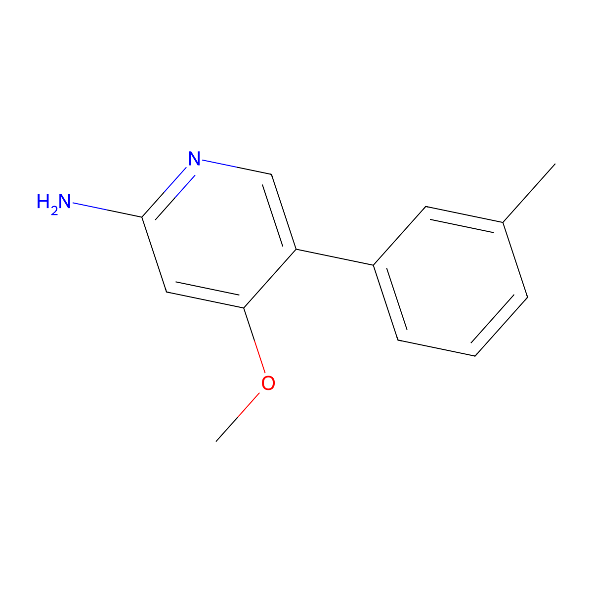 4-Methoxy-5-(m-tolyl)pyridin-2-amine molecular structure, CAS 3078475-49-4