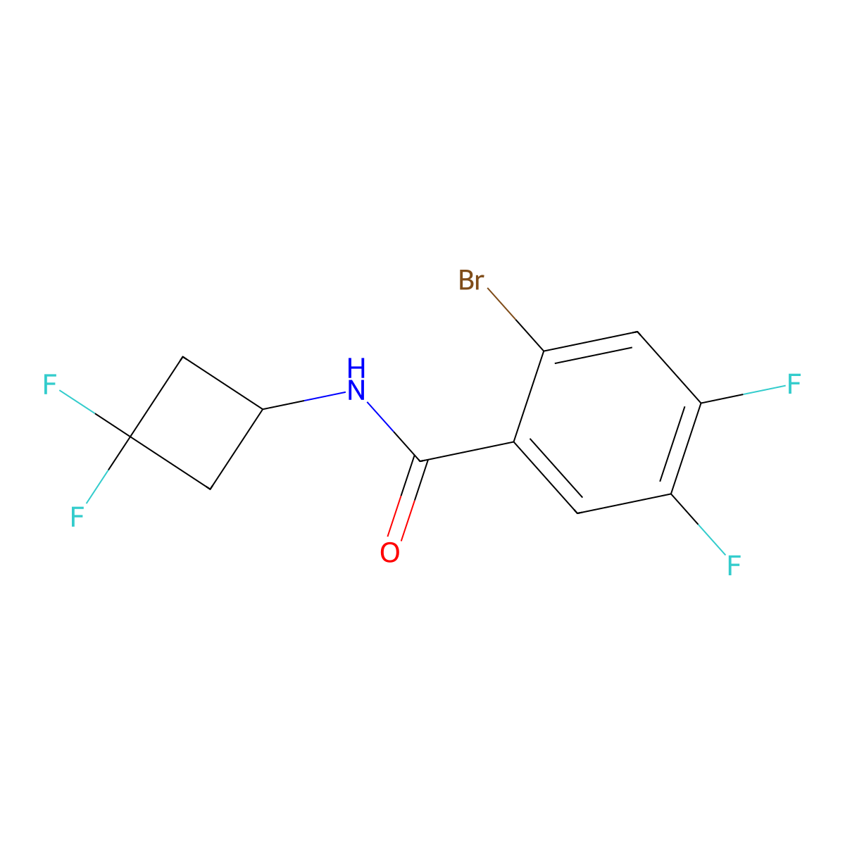2-Bromo-N-(3,3-difluorocyclobutyl)-4,5-difluorobenzamide molecular structure, CAS 3078548-03-2