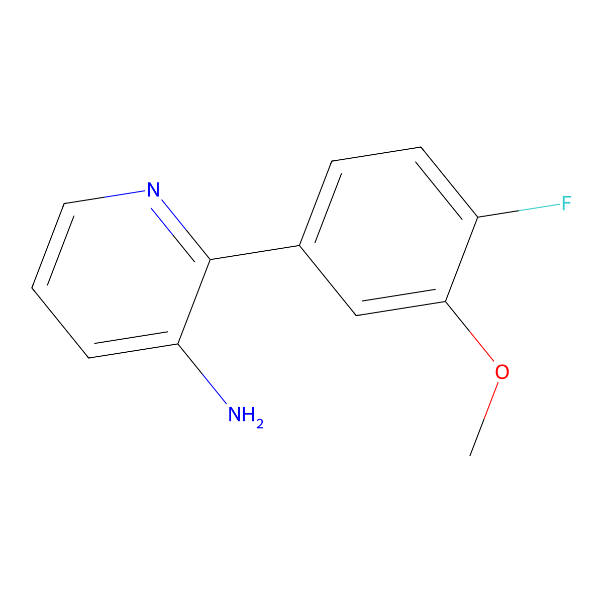 2-(4-Fluoro-3-methoxyphenyl)pyridin-3-amine molecular structure, CAS 3078548-40-7