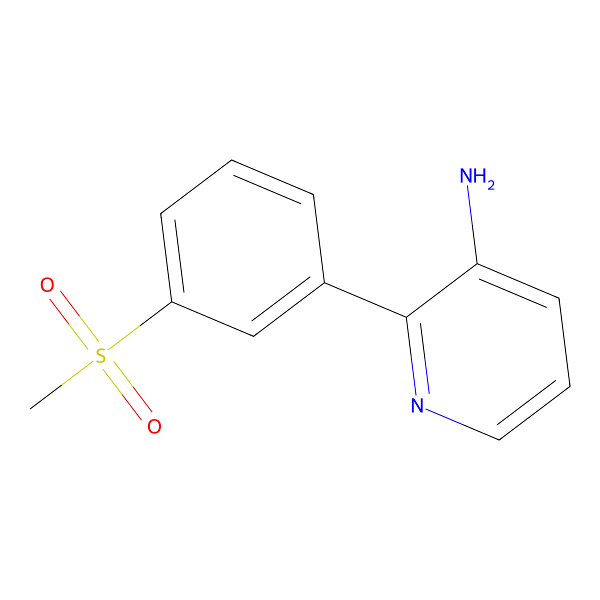2-(3-(Methylsulfonyl)phenyl)pyridin-3-amine molecular structure, CAS 3078548-44-1
