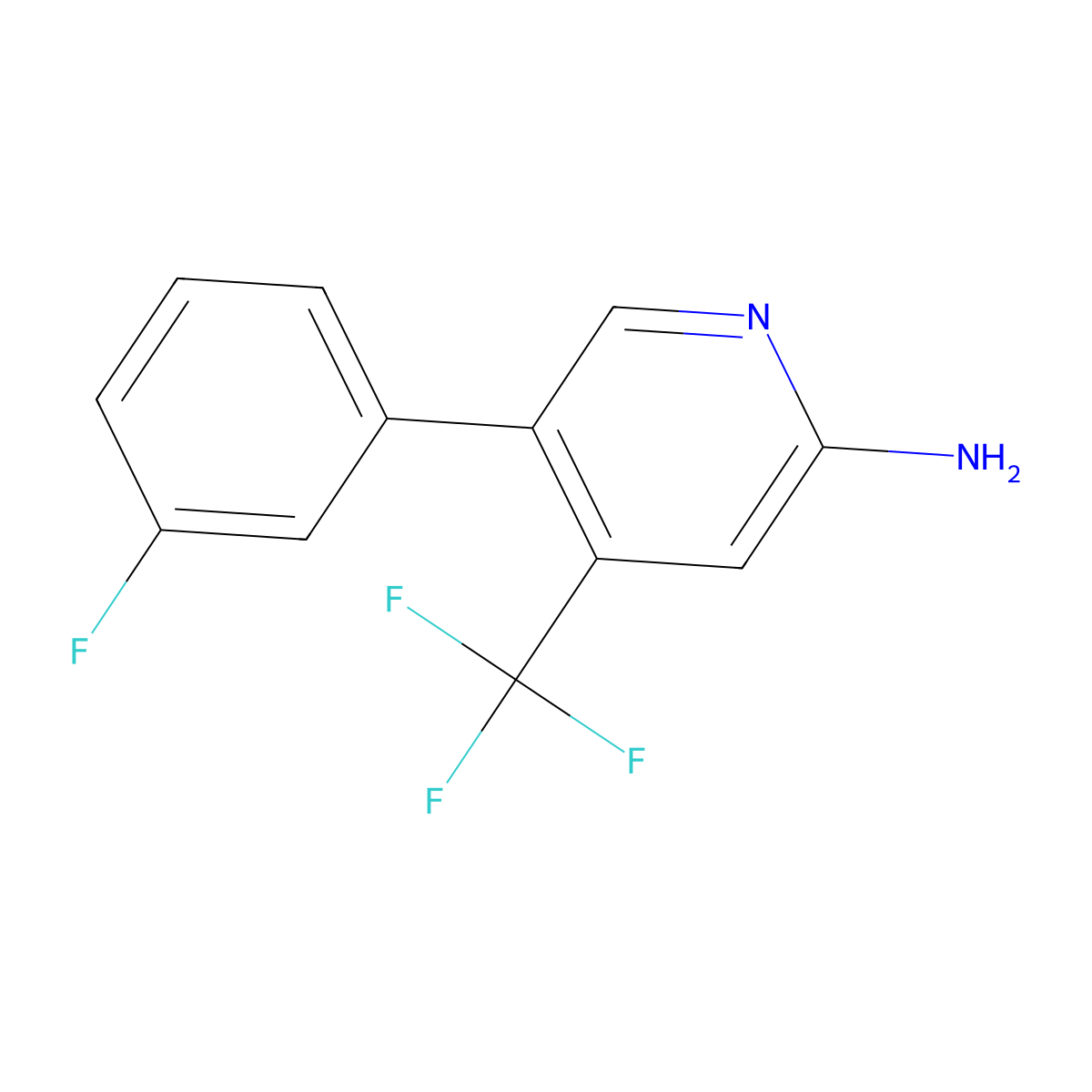 5-(3-Fluorophenyl)-4-(trifluoromethyl)pyridin-2-amine molecular structure, CAS 3078549-55-7