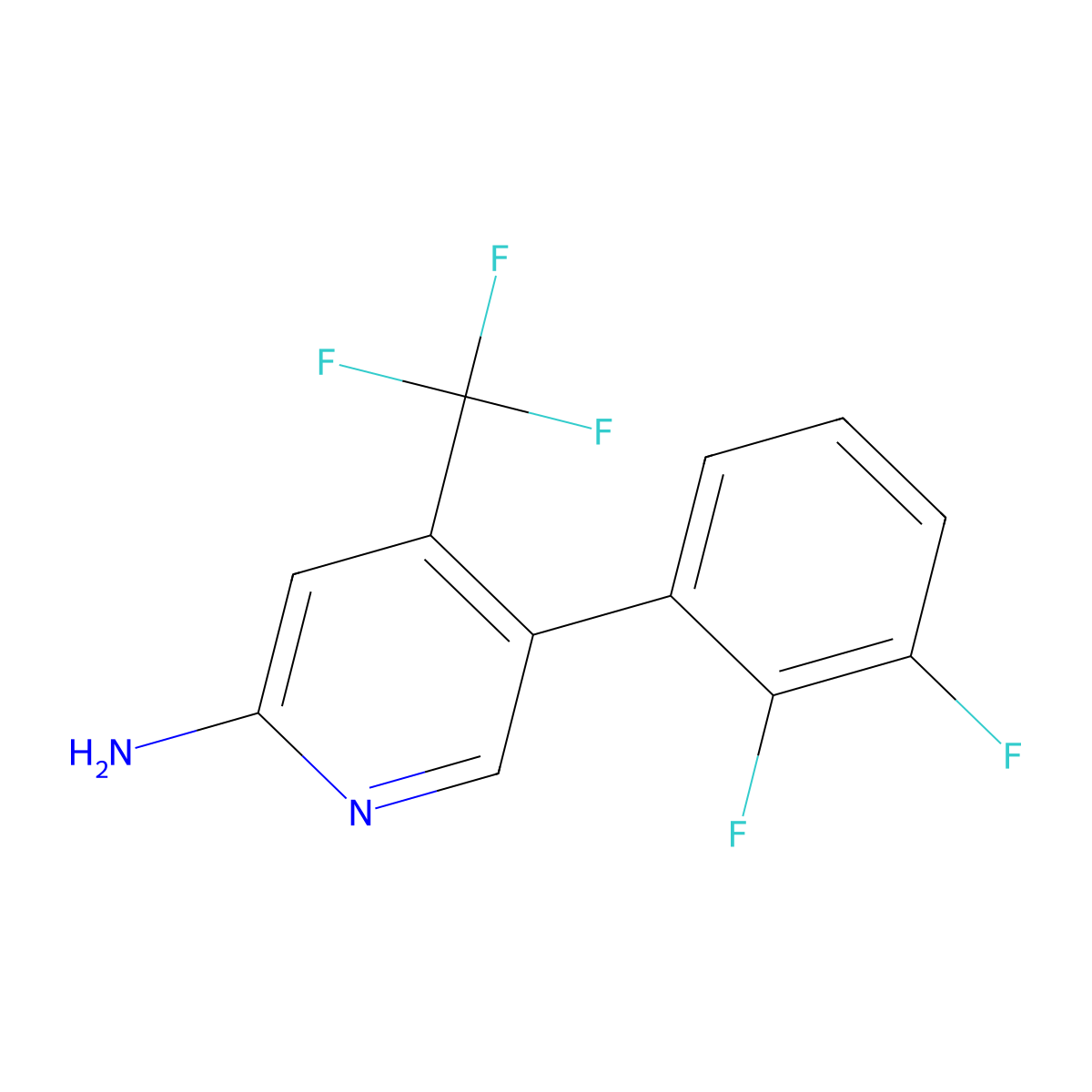 5-(2,3-Difluorophenyl)-4-(trifluoromethyl)pyridin-2-amine molecular structure, CAS 3078549-62-6
