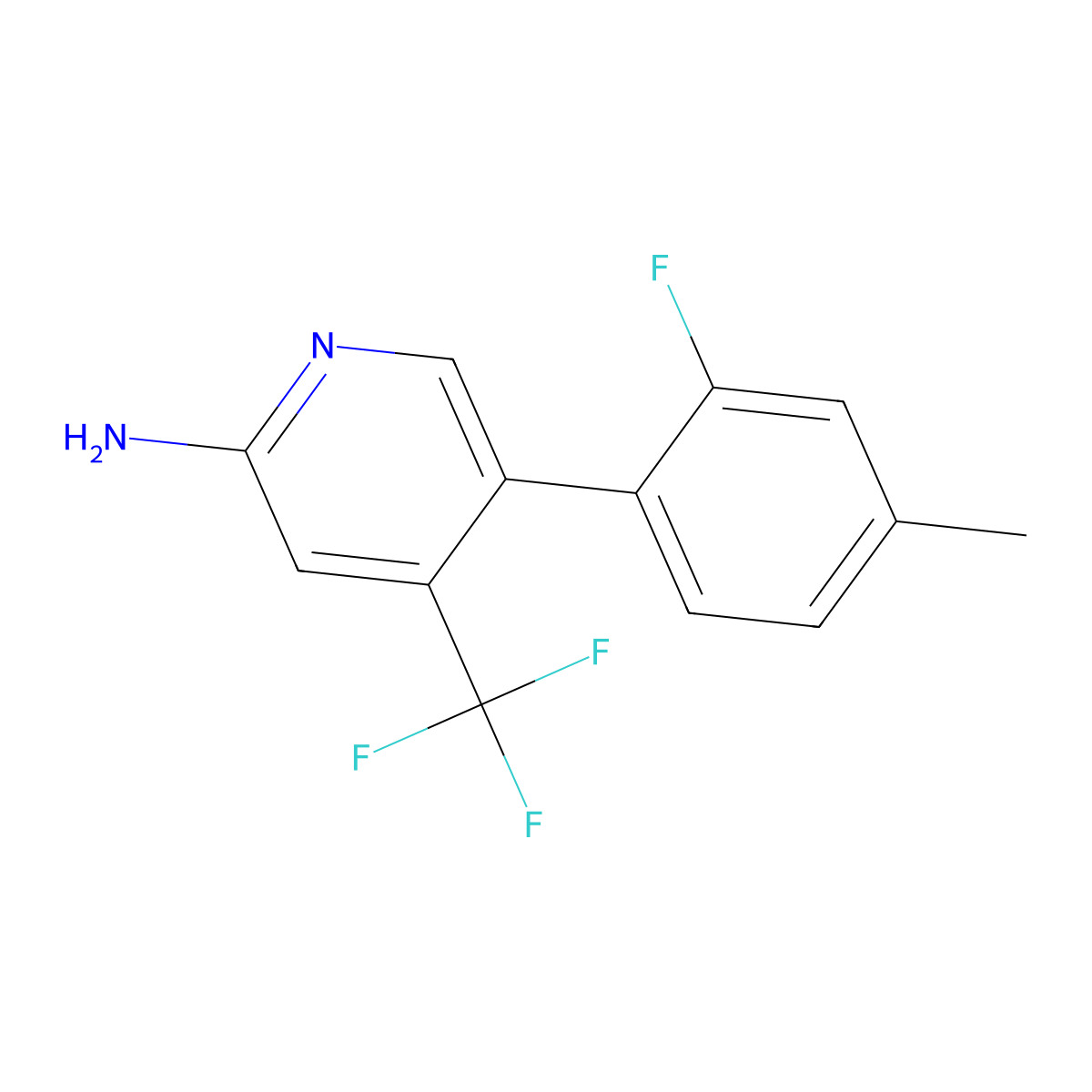 5-(2-Fluoro-4-methylphenyl)-4-(trifluoromethyl)pyridin-2-amine molecular structure, CAS 3078549-69-3