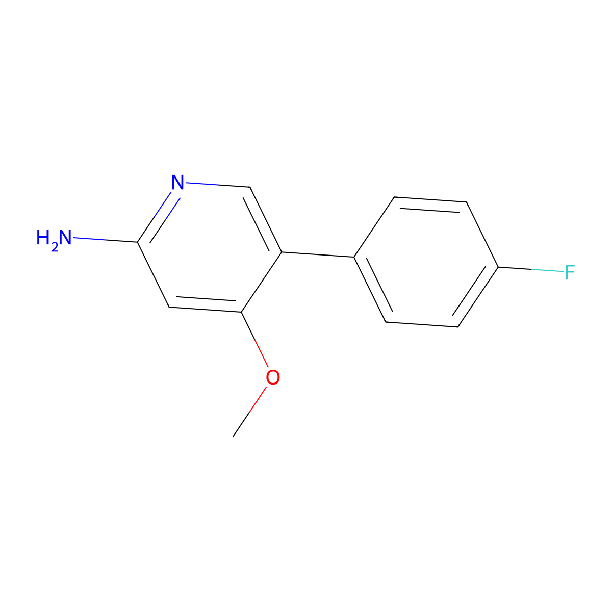 5-(4-Fluorophenyl)-4-methoxypyridin-2-amine molecular structure, CAS 3078552-96-9