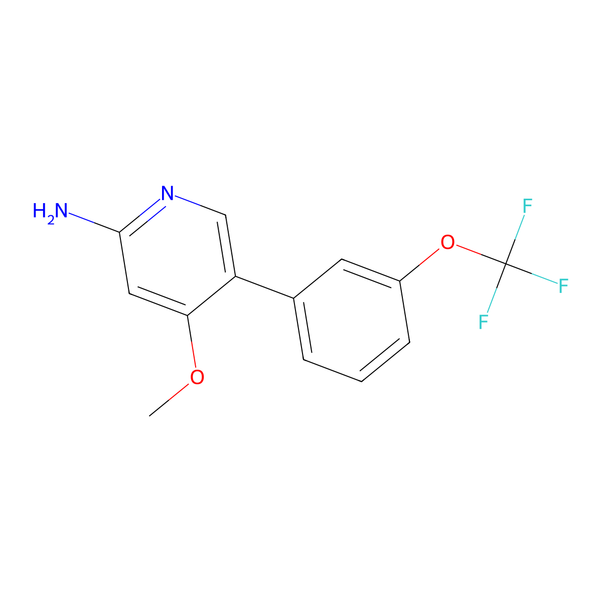 4-Methoxy-5-(3-(trifluoromethoxy)phenyl)pyridin-2-amine molecular structure, CAS 3078554-80-7