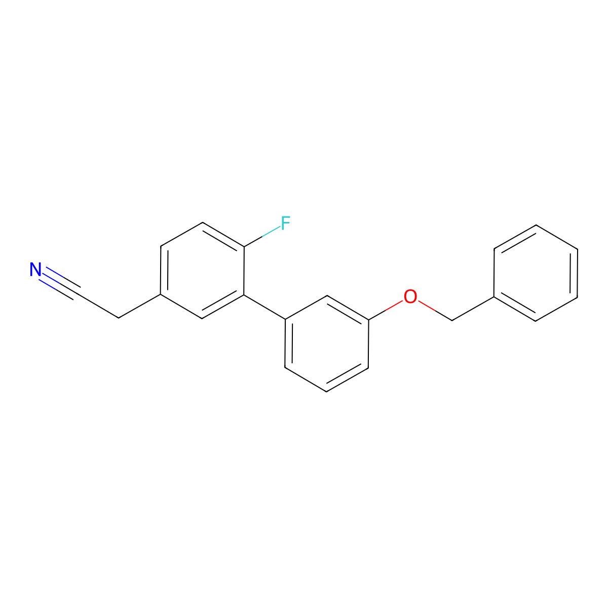 2-(3'-(Benzyloxy)-6-fluoro-[1,1'-biphenyl]-3-yl)acetonitrile molecular structure, CAS 3078556-57-4