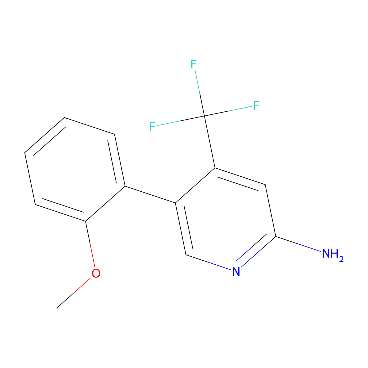 5-(2-Methoxyphenyl)-4-(trifluoromethyl)pyridin-2-amine molecular structure, CAS 3078560-16-1