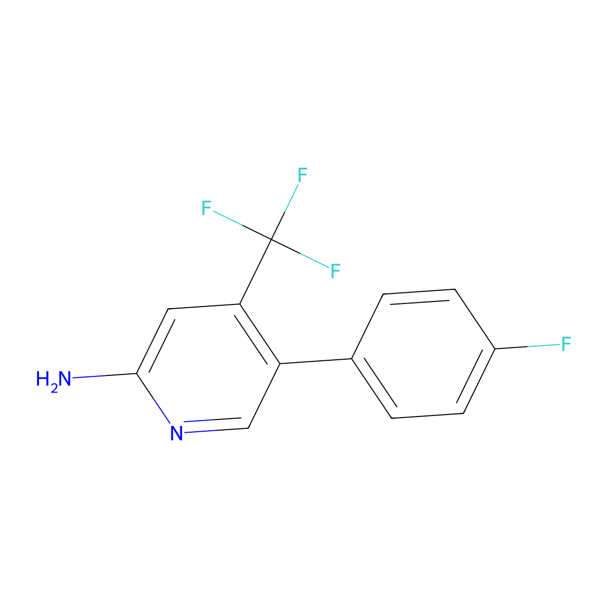 5-(4-Fluorophenyl)-4-(trifluoromethyl)pyridin-2-amine molecular structure, CAS 3078560-23-0