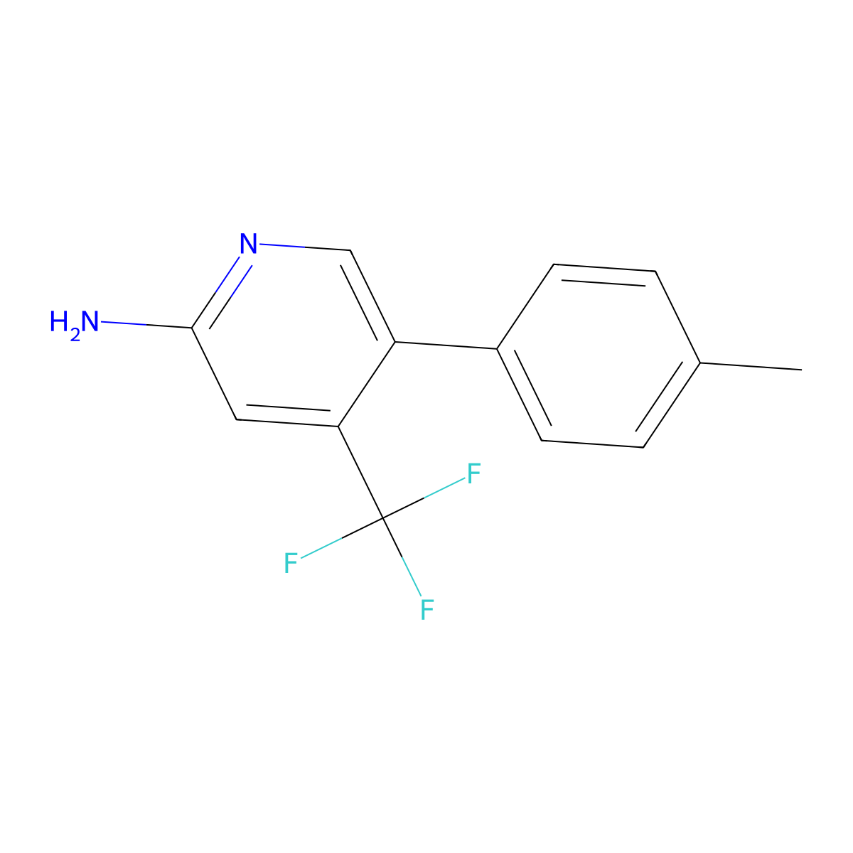 5-(p-Tolyl)-4-(trifluoromethyl)pyridin-2-amine molecular structure, CAS 3078561-79-9