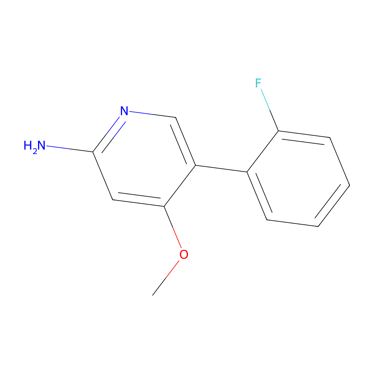 5-(2-Fluorophenyl)-4-methoxypyridin-2-amine molecular structure, CAS 3078562-40-7
