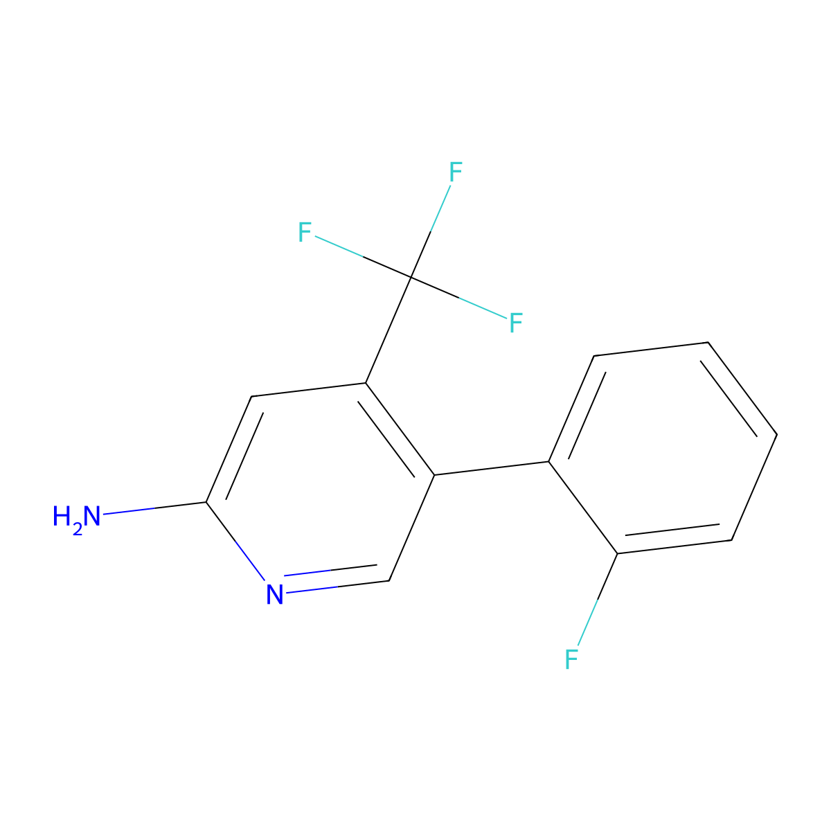 5-(2-Fluorophenyl)-4-(trifluoromethyl)pyridin-2-amine molecular structure, CAS 3078564-16-3