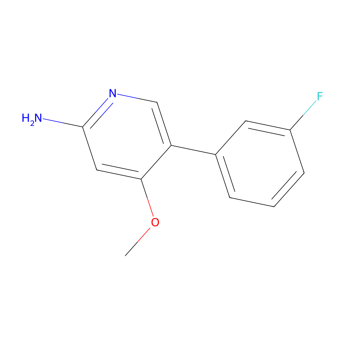 5-(3-Fluorophenyl)-4-methoxypyridin-2-amine molecular structure, CAS 3078564-84-5