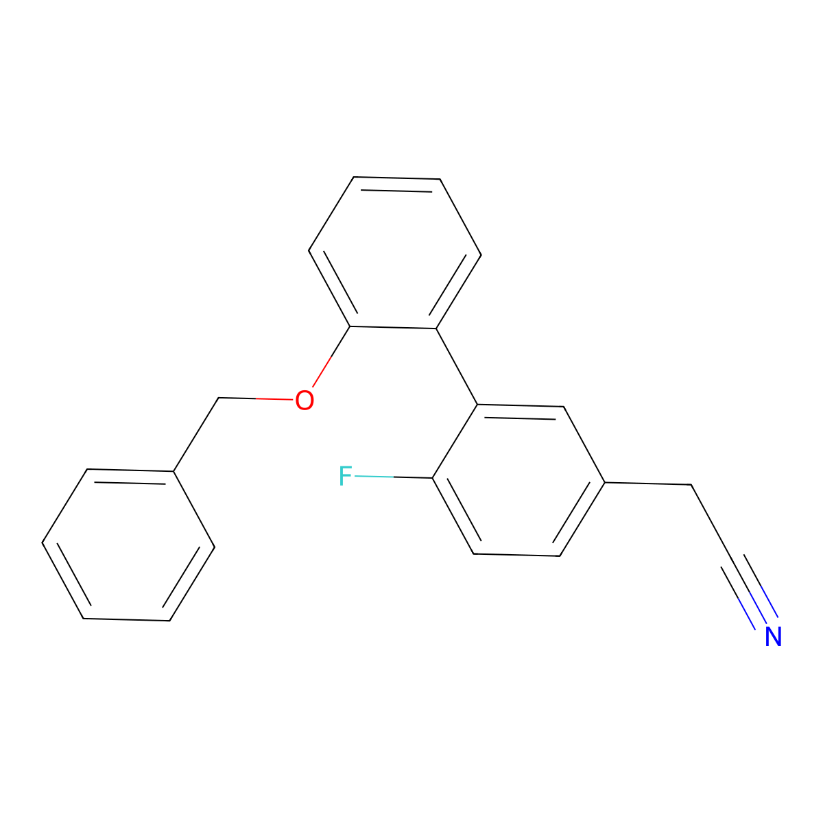 2-(2'-(Benzyloxy)-6-fluoro-[1,1'-biphenyl]-3-yl)acetonitrile molecular structure, CAS 3078565-74-6