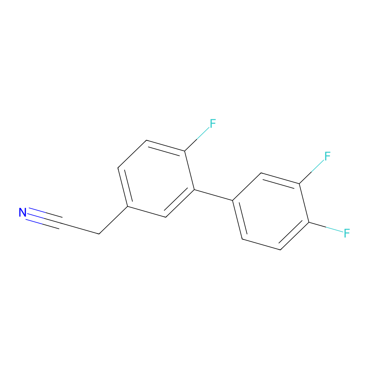 2-(3',4',6-Trifluoro-[1,1'-biphenyl]-3-yl)acetonitrile molecular structure, CAS 3078568-72-3
