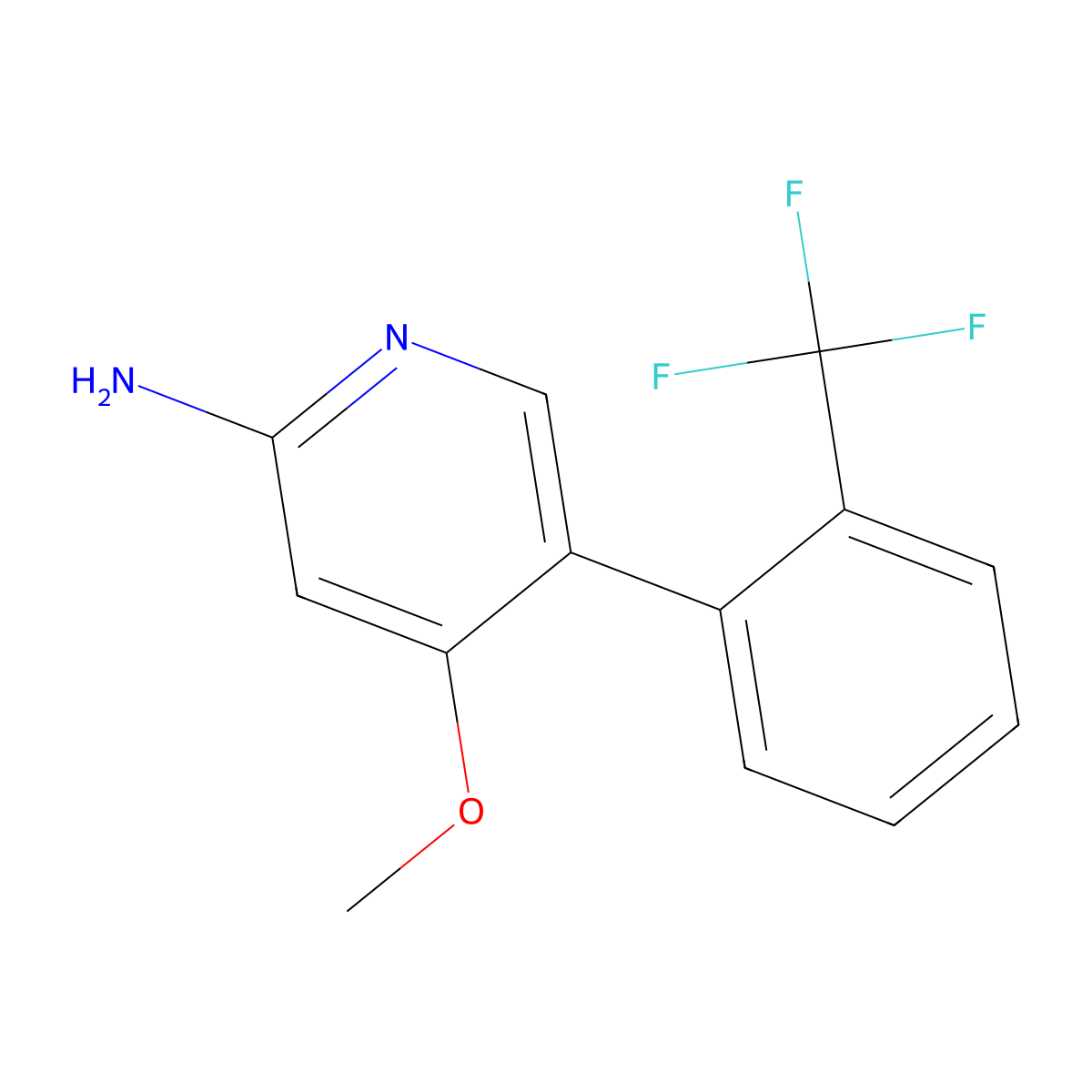 4-Methoxy-5-(2-(trifluoromethyl)phenyl)pyridin-2-amine molecular structure, CAS 3078572-54-7