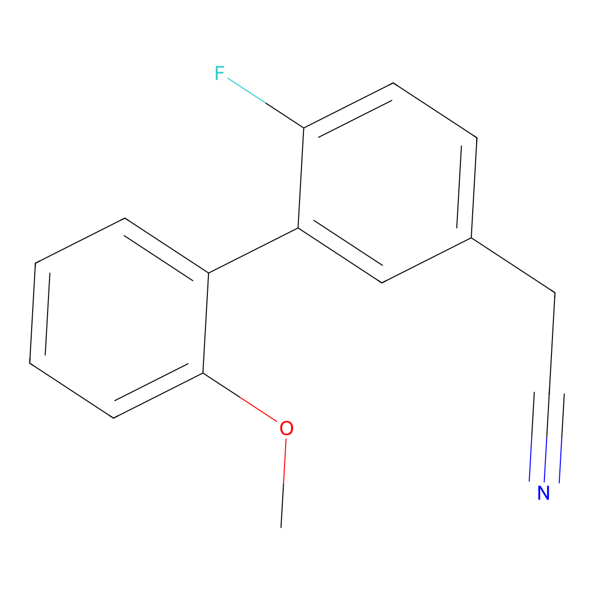 2-(6-Fluoro-2'-methoxy-[1,1'-biphenyl]-3-yl)acetonitrile molecular structure, CAS 3078579-56-0