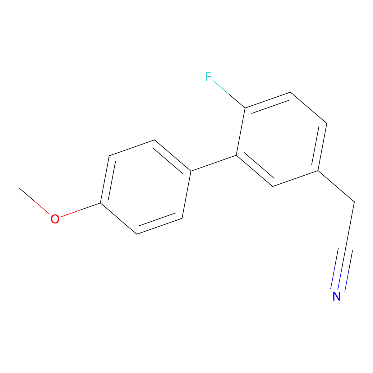 2-(6-Fluoro-4'-methoxy-[1,1'-biphenyl]-3-yl)acetonitrile molecular structure, CAS 3078579-63-9