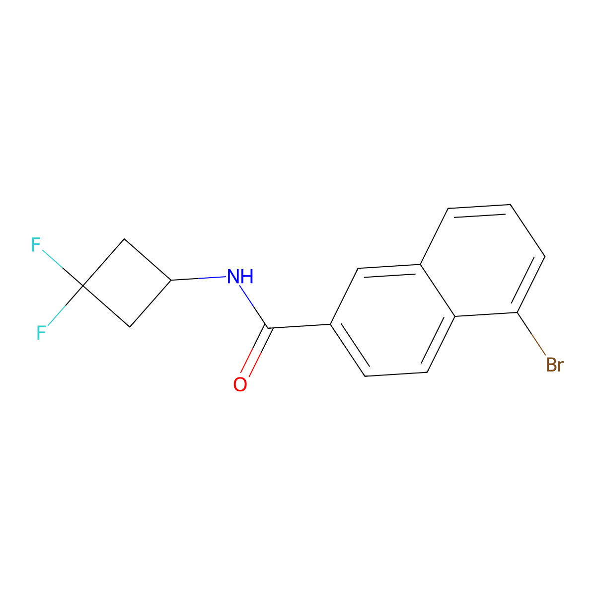 5-Bromo-N-(3,3-difluorocyclobutyl)-2-naphthamide molecular structure, CAS 3078580-04-5