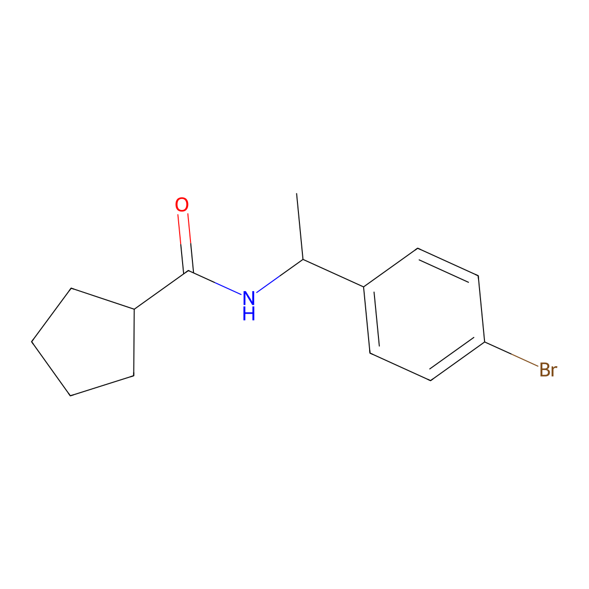 N-[1-(4-bromophenyl)ethyl]cyclopentanecarboxamide molecular structure, CAS 3078584-80-9