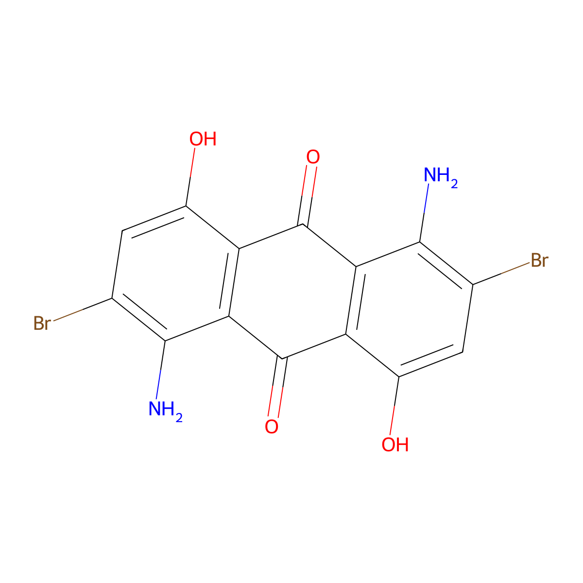 9,10-Anthracenedione, 1,5-diamino-2,6-dibromo-4,8-dihydroxy- molecular structure, CAS 30787-41-8