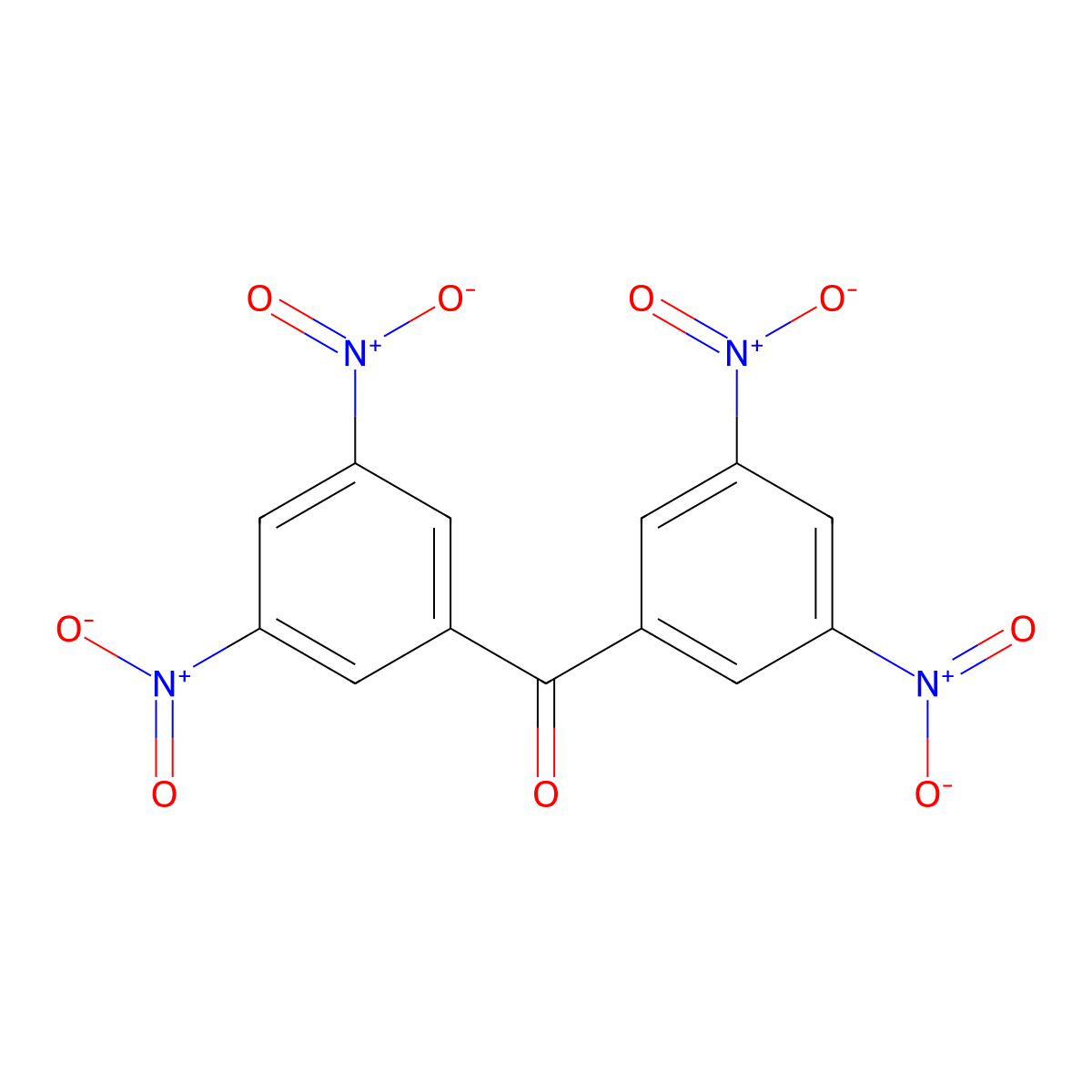 Bis(3,5-dinitrophenyl)methanone molecular structure, CAS 3079-22-9