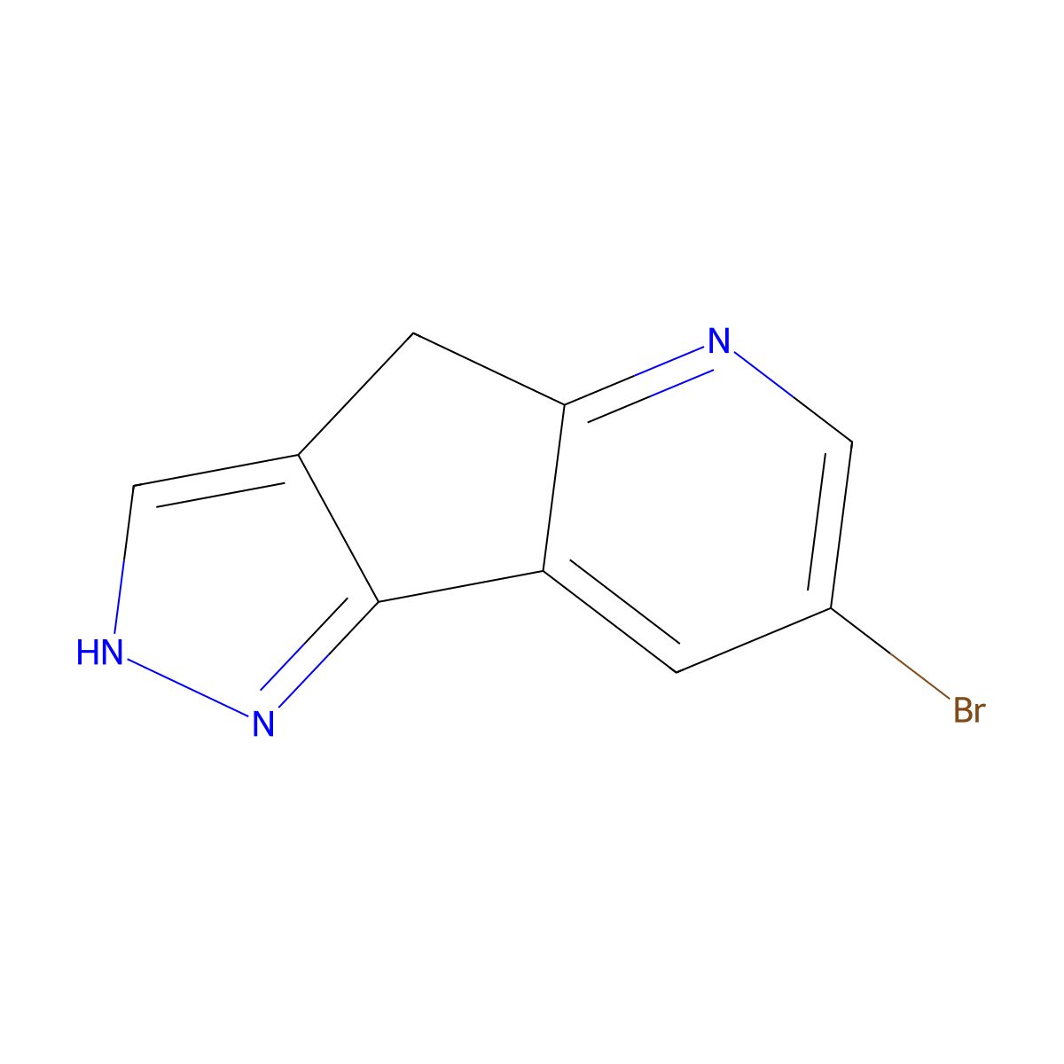 7-Bromo-2,4-dihydropyrazolo[3',4':3,4]cyclopenta[1,2-B]pyridine molecular structure, CAS 3079242-97-7
