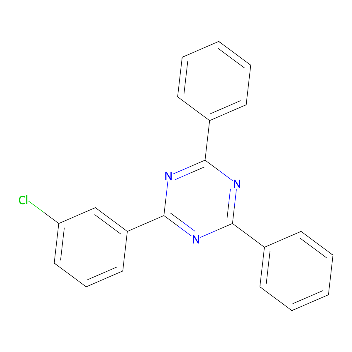 2-(3-Chlorophenyl)-4,6-diphenyl-1,3,5-triazine molecular structure, CAS 307929-32-4